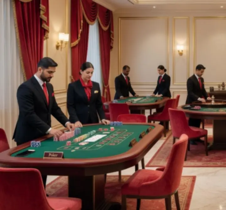 Équipe GEO-BER installant des tables de jeux récréatifs sur un lieu d’événement