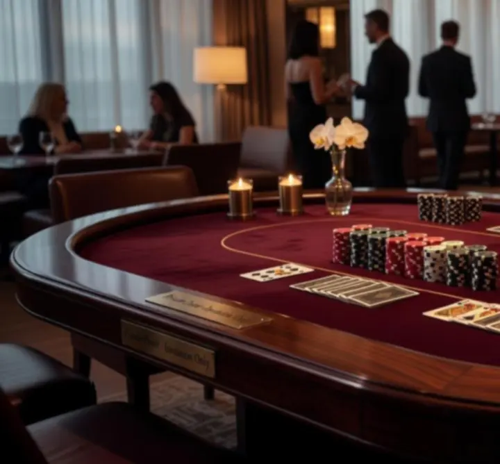 Table de poker premium GEO-BER installée dans un cadre événementiel chic